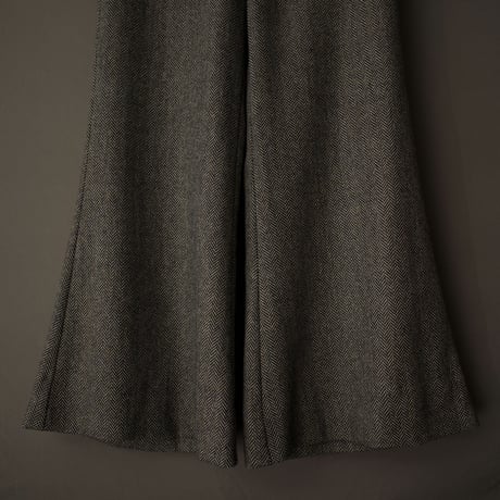 WIDE VOLUME HERRINGBONE PANTS【DARK GRAY】
