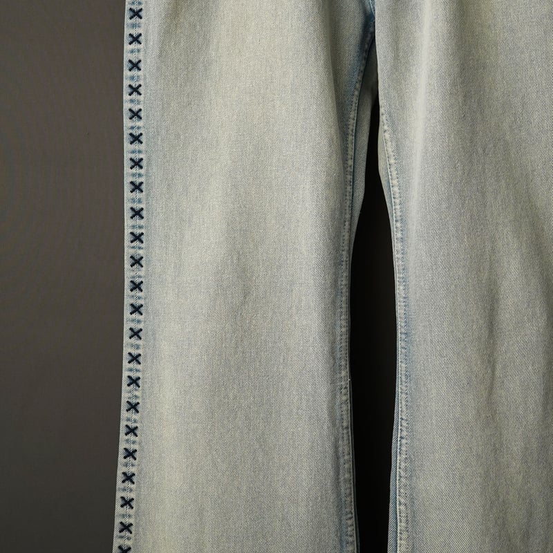 パンツ Heart stitch denim navy blue m size JENNI love（ジェニィラブ）の「【ウエスト調整可能】抜染ハート