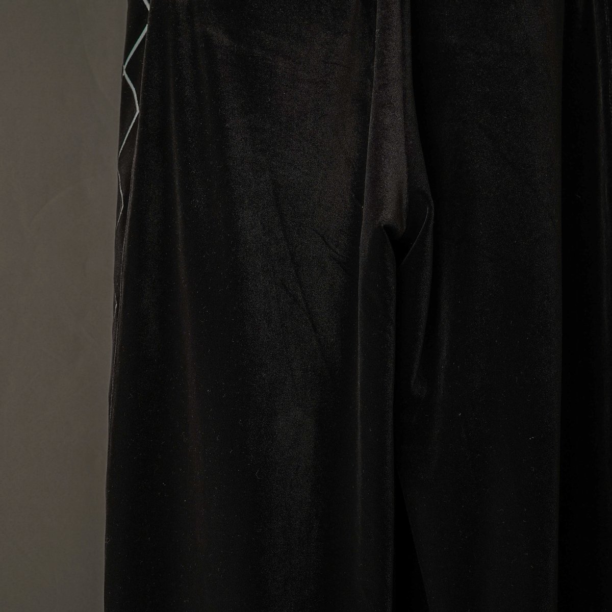 EMBROIDERY VELOUR WIDE PANTS【BLACK】 | SHIKITARI