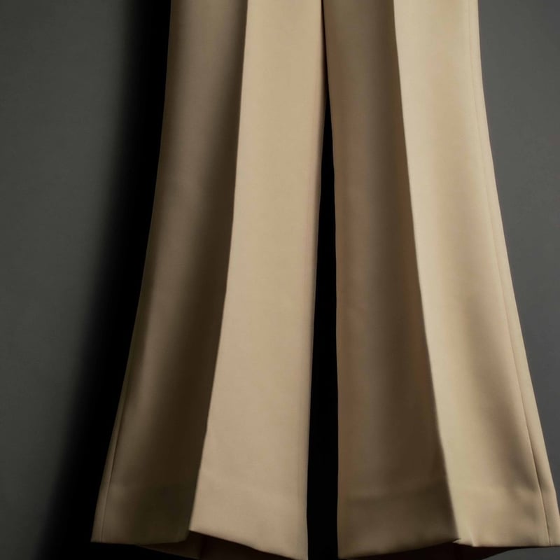 PINTUCK MEGA FLARE SLACKS 【BEIGE】 | SHIKITARI