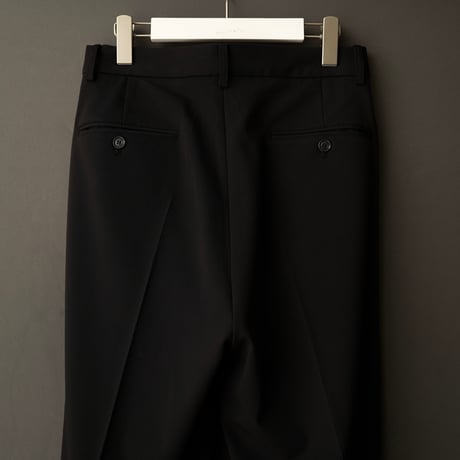 MIX TUCK DESIGN WIDE SLACKS【BLACK】