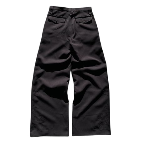 <BLACK stitch>Western wide straight pants