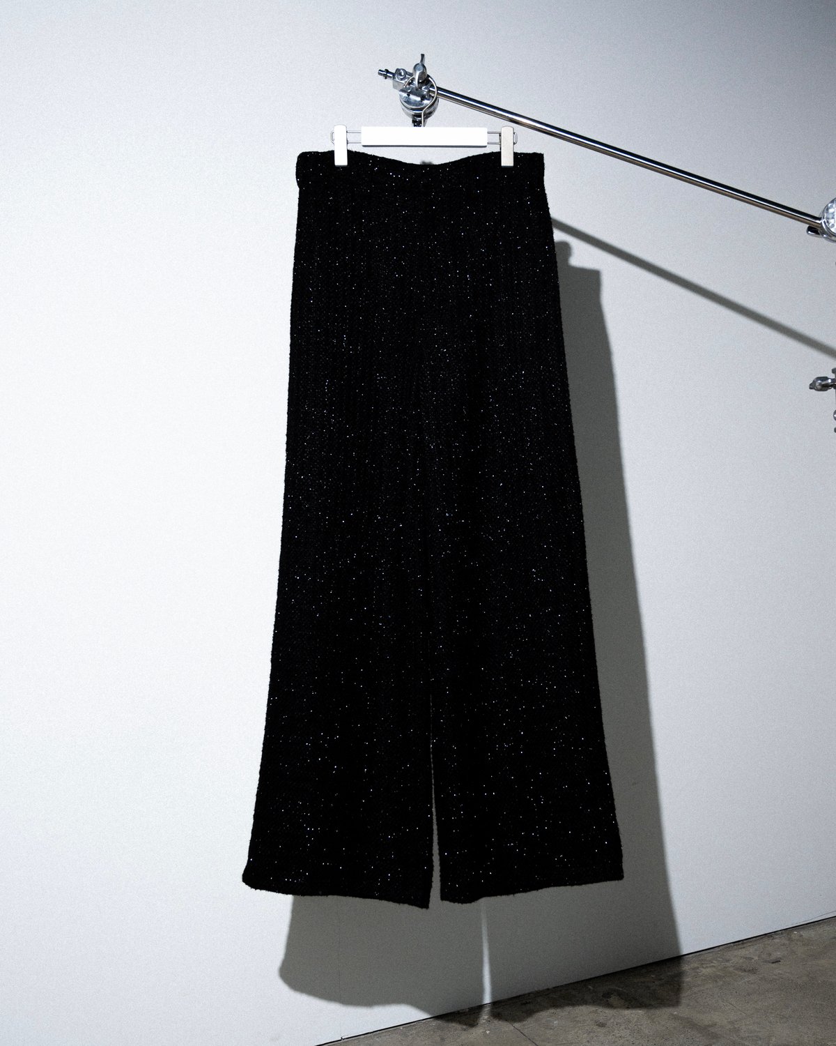 Shikitari Lame tweed pants シキタリ shikitari SPARKLE LAME TWEED PANTS BLACK