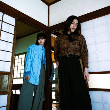MIX TUCK DESIGN WIDE SLACKS【KAHKI】