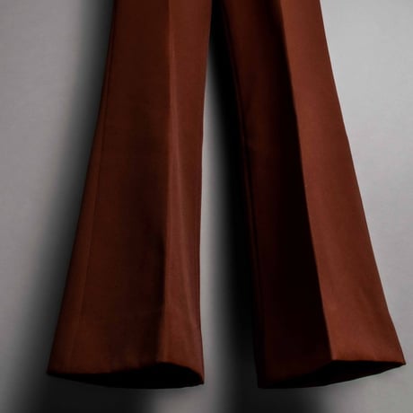 PINTUCK MEGA FLARE SLACKS 【BROWN】
