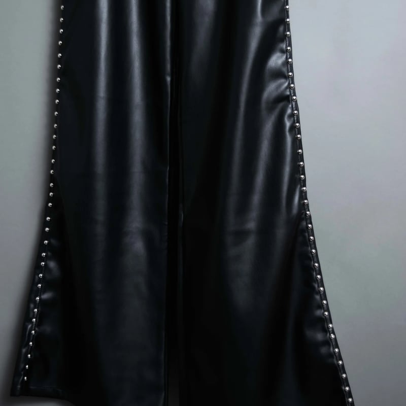 STUDDED LEATHER PANTS 【BLACK】 | SHIKITARI