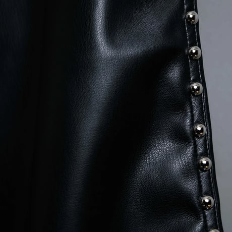 STUDDED LEATHER PANTS 【BLACK】