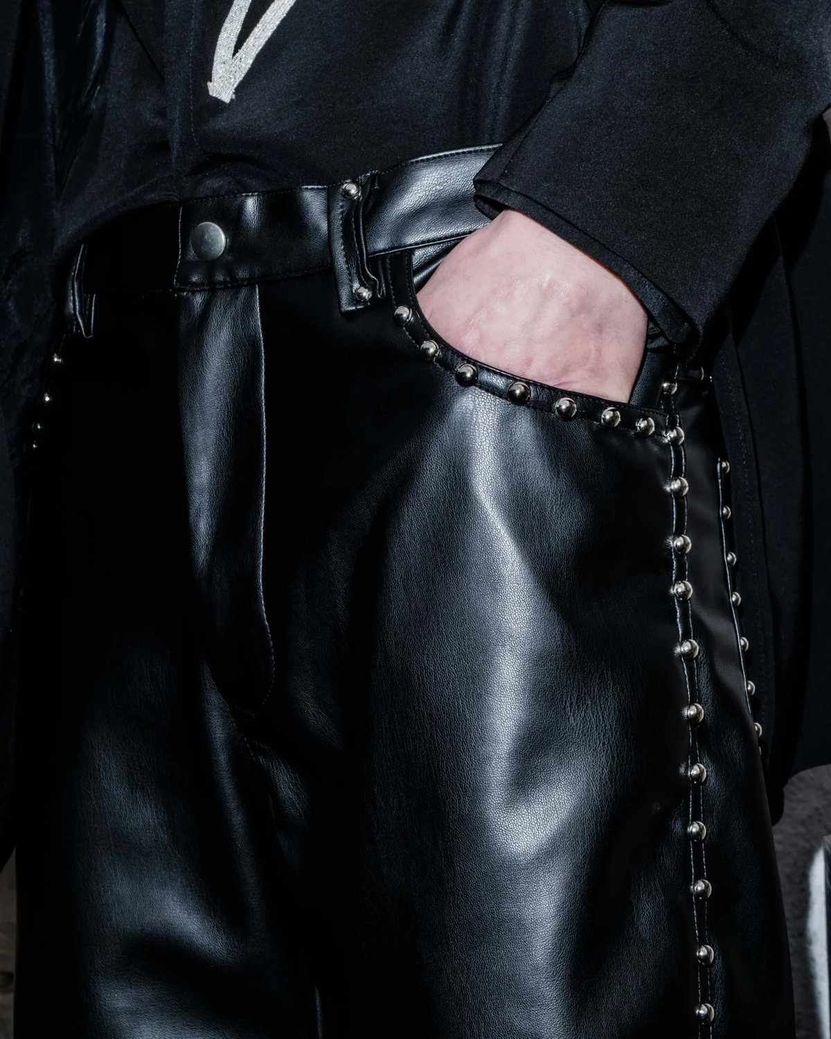 SHIKITARI STUDDED LEATHER PANTS 【BLACK】 STUDDED LEATHER PANTS 【BLACK】 | SHIKITARI