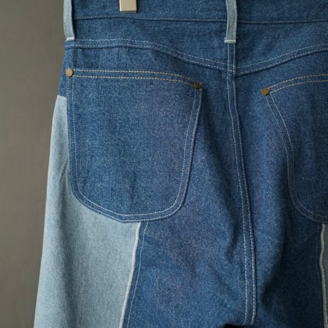 PATCHWORK FLARE DENIM 【BLUE】