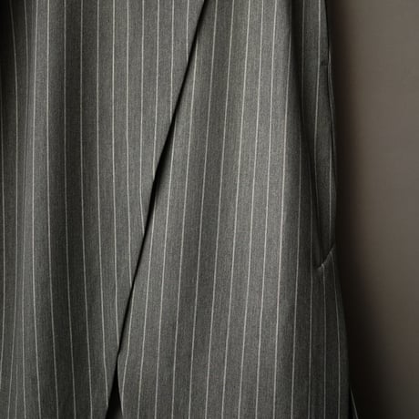 STRIPE WRAP SKIRT "Long"【GRAY】
