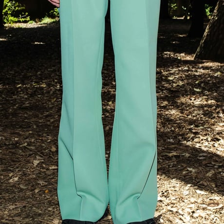PINTUCK MEGA FLARE SLACKS 【GREEN】