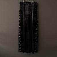 EMBROIDERY VELOUR WIDE PANTS【GRAY】