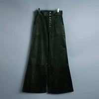 WIDE FLARE CORDUROY PANTS【GREEN】