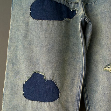 FADED WIDE DENIM PANTS