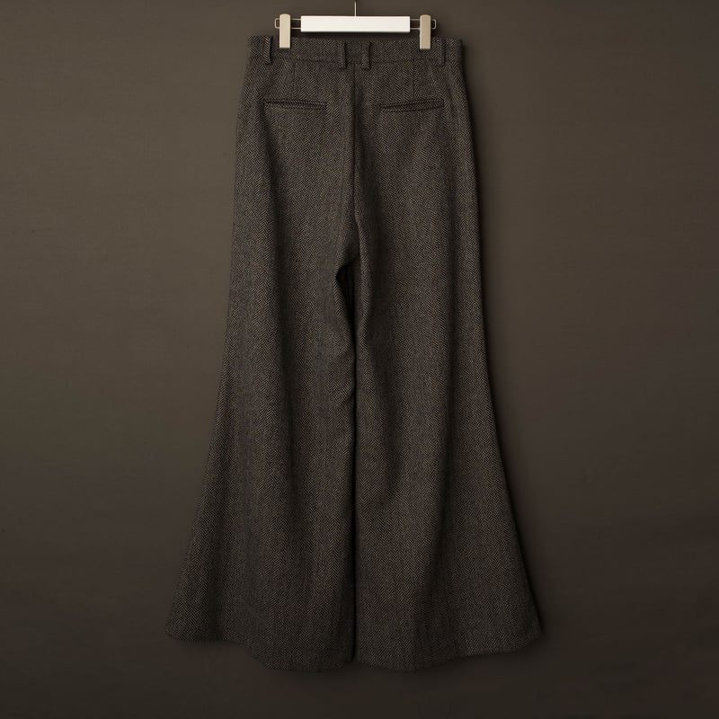 WIDE VOLUME HERRINGBONE PANTS【DARK GRAY】 | SHIK