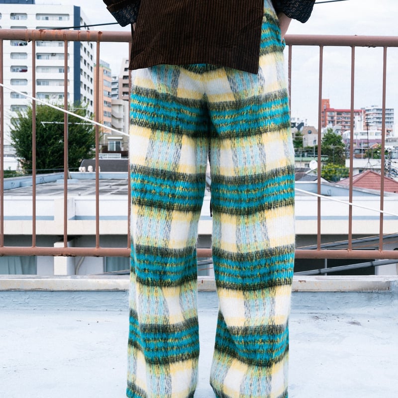 SHAGGY CHECK PANTS【BLUE】 | SHIKITARI
