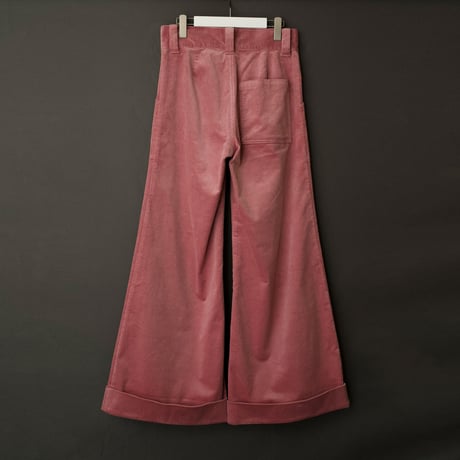 WIDE FLARE CORDUROY PANTS【PINK】