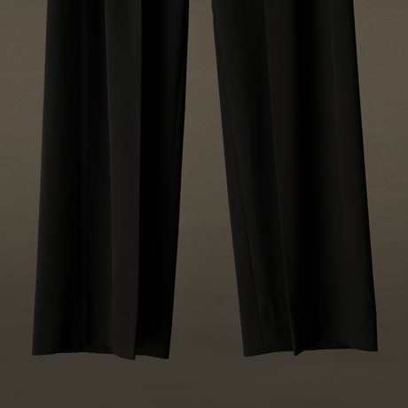 MIX TUCK DESIGN WIDE SLACKS【BLACK】