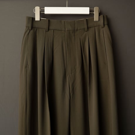 MIX TUCK DESIGN WIDE SLACKS【KAHKI】