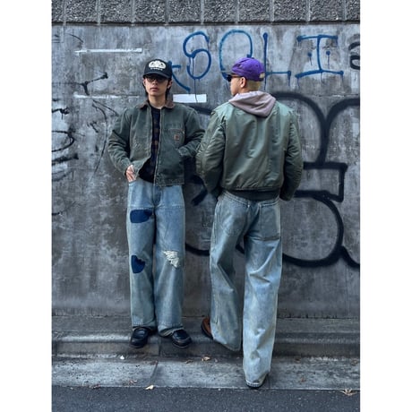 FADED WIDE DENIM PANTS