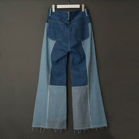 PATCHWORK FLARE DENIM 【BLUE】