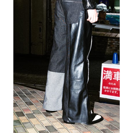 PATCHWORK FLARE DENIM 【BLACK】