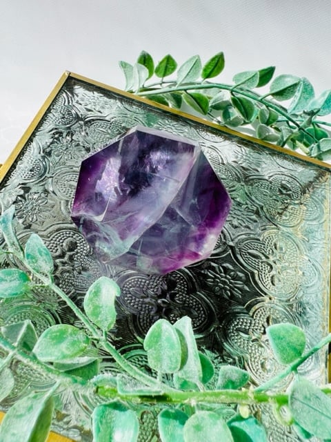 フローライト】ポイント型 虹入り レインボー フローライト 内モンゴル