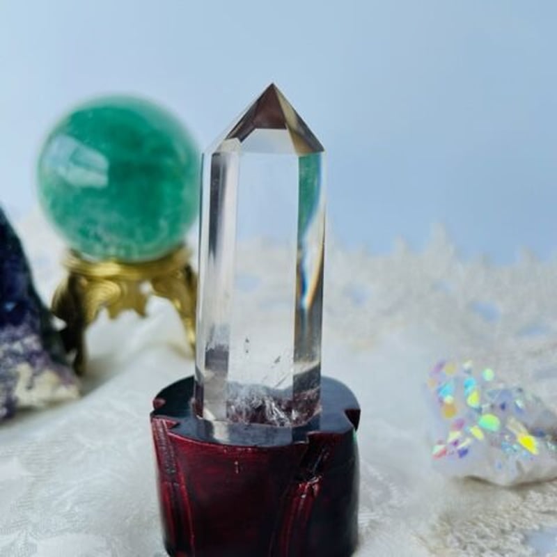 ◇クリスタル水晶六角柱【B】台座付き（PC10） | 天然石と雑貨のお店