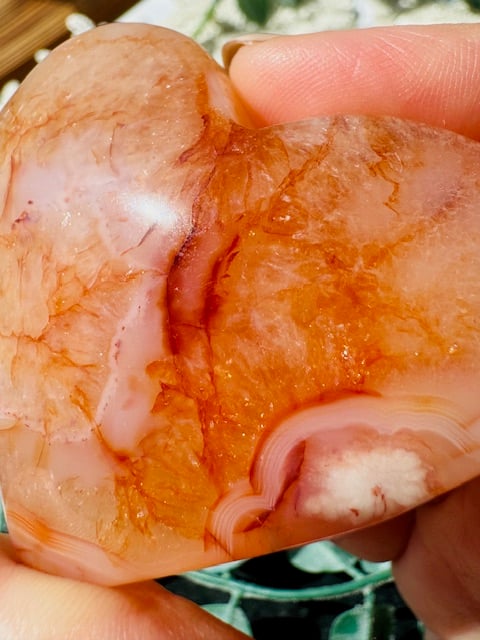 ◇カーネリアンと桜瑪瑙共生のハート | 天然石と雑貨のお店 Angel's voice