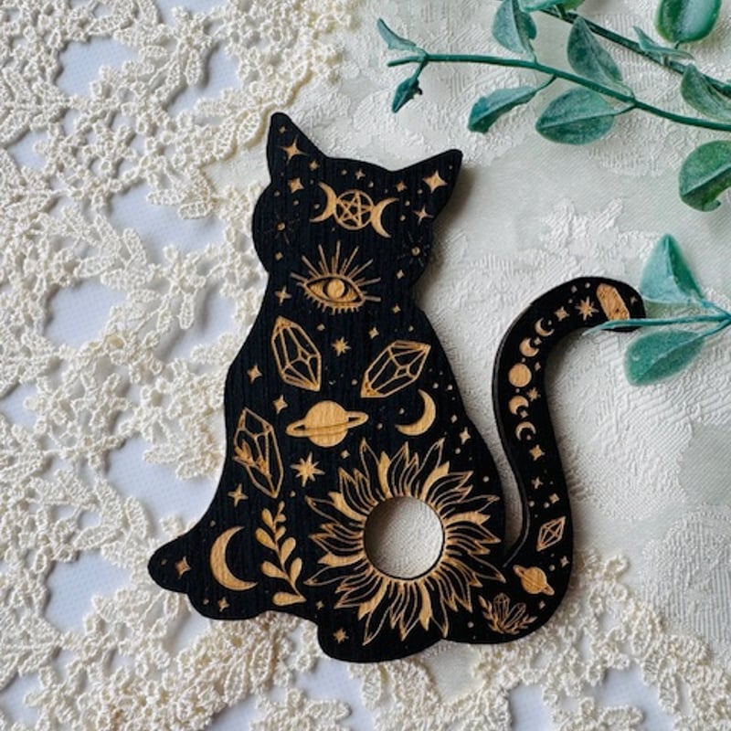 木製スフィア台座【ネコ】 | 天然石と雑貨のお店 Angel's voice