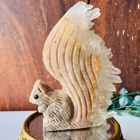 水晶　クラスター　リス　モチーフ　Ａ 水晶 クラスター リス モチーフ A