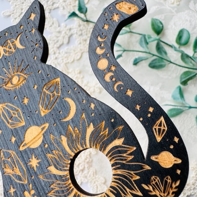 木製スフィア台座【ネコ】 | 天然石と雑貨のお店 Angel's voice