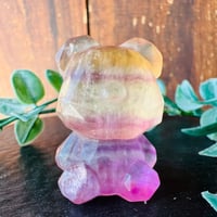【フローライトのクマちゃん】🧸心をそっと癒す虹のようなくまさん