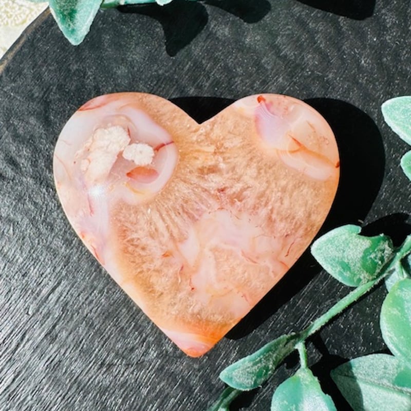 ◇カーネリアンと桜瑪瑙共生のハート | 天然石と雑貨のお店 Angel's voice