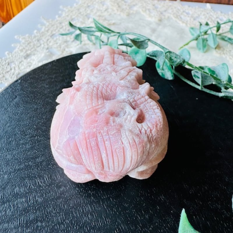 ポンポン様9【2015】多ハート乗せ龍亀 ピンクオパール