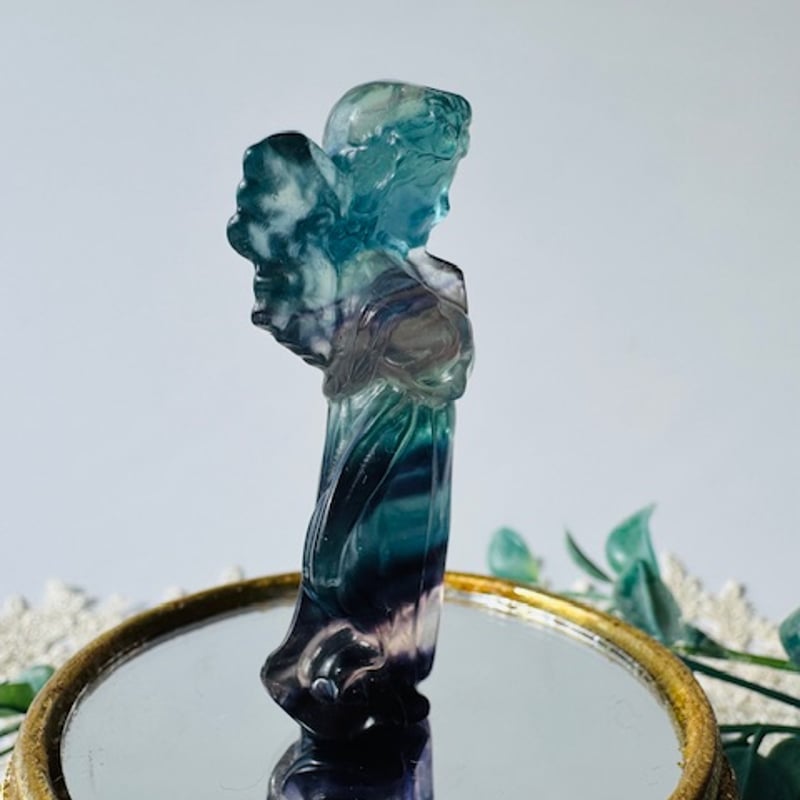 キャンディ フローライト　天使　（大）②　エンジェル　置物　カービング キャンディ フローライト 天使 （大）② エンジェル 置物 カービング