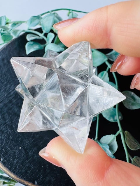 T978-2最終特価★水晶オーロラ色加工 スーパーマカバマルカバスター天然石風水 水晶のマカバスター | 天然石と雑貨のお店 Angel's voice