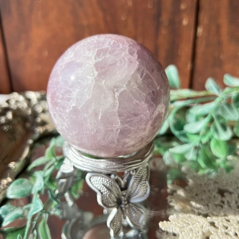 ピンクアメジスト置物　桜瑪瑙共生　鉱石 ピンクアメジスト+桜瑪瑙共生 スフィア 天然石 | BLUE MOON STONE