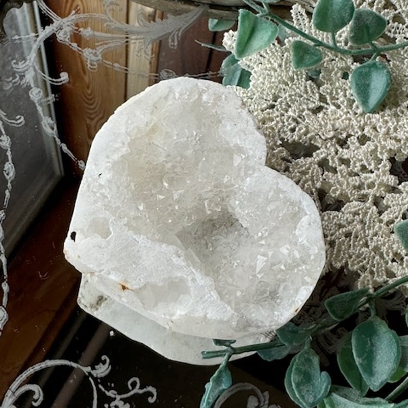 天然石　瑪瑙ハート　ジオードキラキラ　シルバー　No.1194 天然石 瑪瑙ハート ジオードキラキラ シルバー No.1194 ダイヤモンド