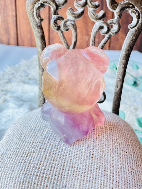 ご検討【3212】口隠しくまちゃん　　フローライト ご検討【3212】口隠しくまちゃん フローライト 091569天然フローライト