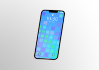 スマホ 壁紙 ウェーブスクエア ブルー