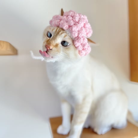 もこもこ桜 帽子