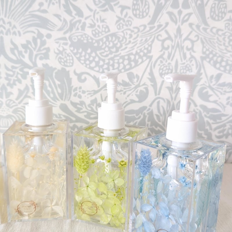 固まるハーバリウムの『キッチンソープポンプボトル』5カラー