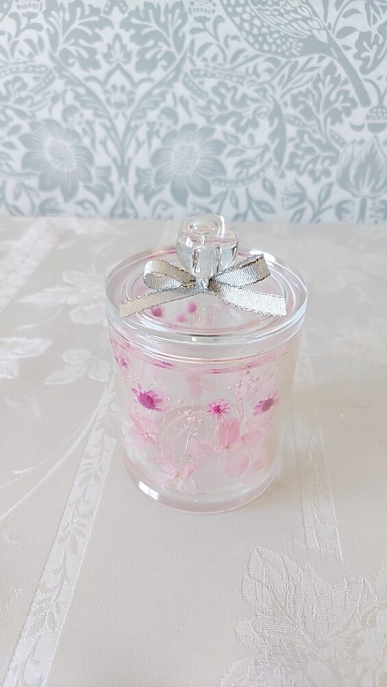 No.27 8角形小物入れ固まるハーバリウム 固まるハーバリウムでつくる マルチケースと小物3点セット