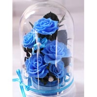 結婚祝い 誕生日 記念日 御祝 夢叶う 奇跡 青い薔薇 ドームアレンジ プリザーブドフラワー（ブルー）L