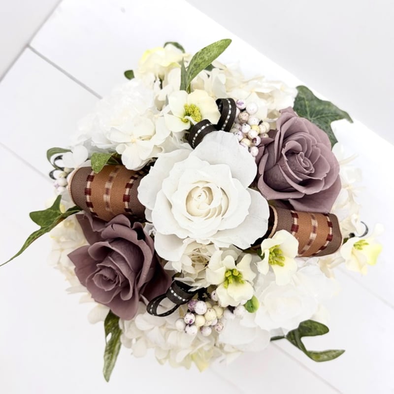 カントリー調 ボタニカル ボール型アレンジ プリザーブドフラワー