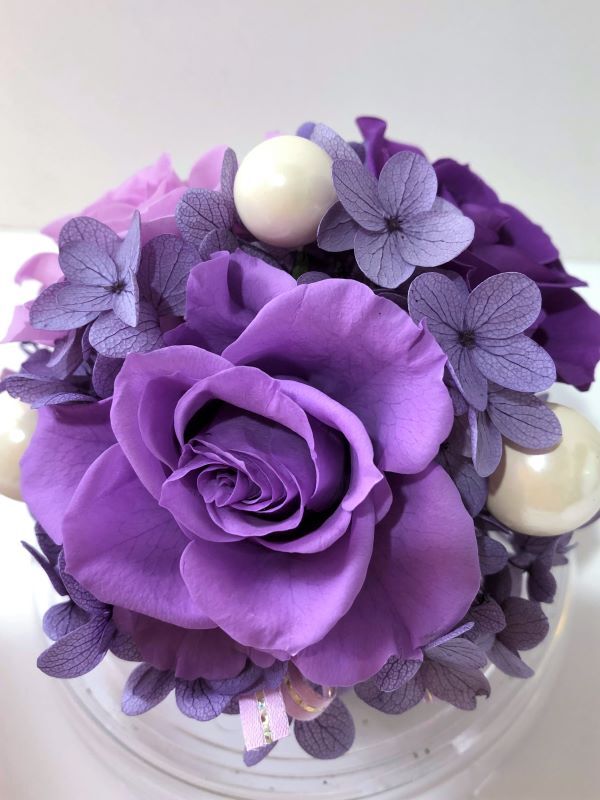 商談中プリザーブドフラワーアレンジ　No.170 パープルアレンジ 商談中プリザーブドフラワーアレンジ No.170 パープルアレンジ