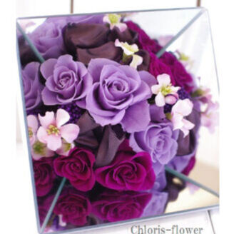 【専用です】紫系薔薇のフリル壁掛け兼置き型クレイフラワーアレンジ✨ハンドメイド 専用です】紫系薔薇のフリル壁掛け兼置き型クレイフラワー