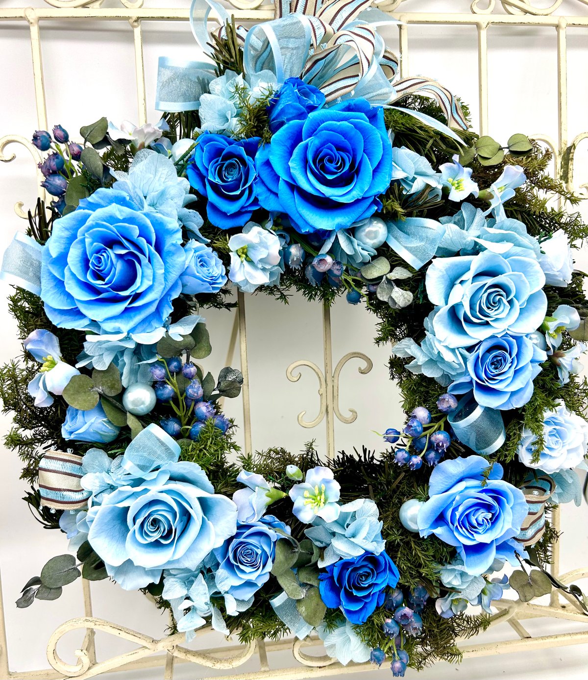 青い薔薇のハワイアンブルーリース ケース入り | Chloris-flower