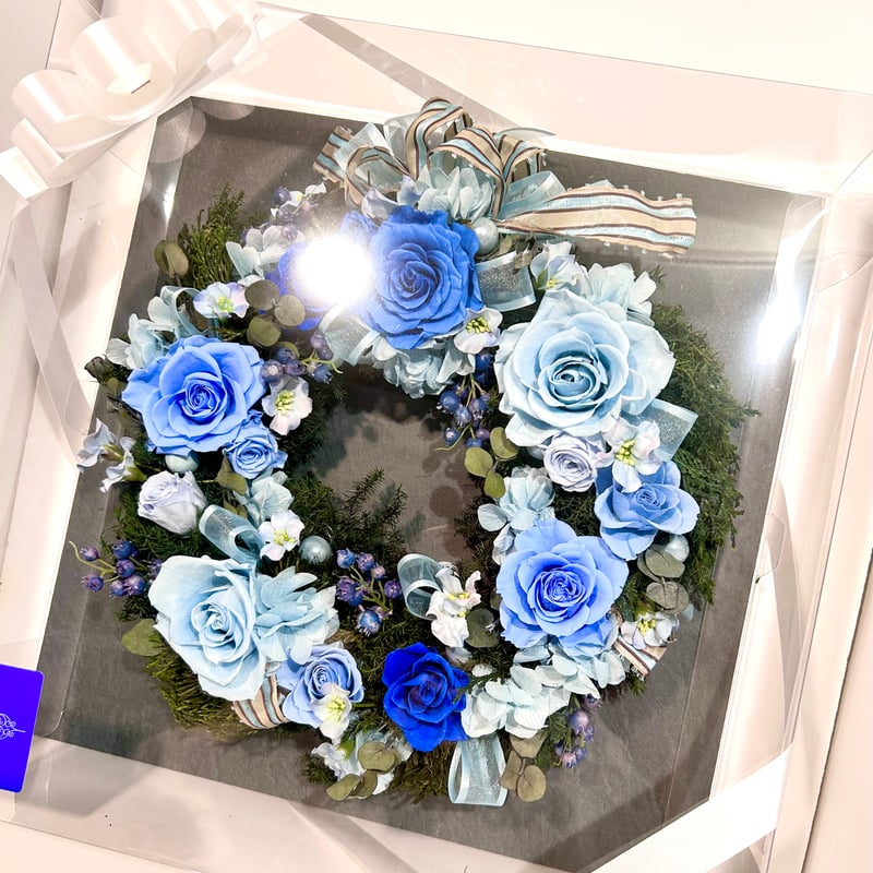 しめ縄リースブルーダリアとシックな小薔薇486 ヒプノシスマイク